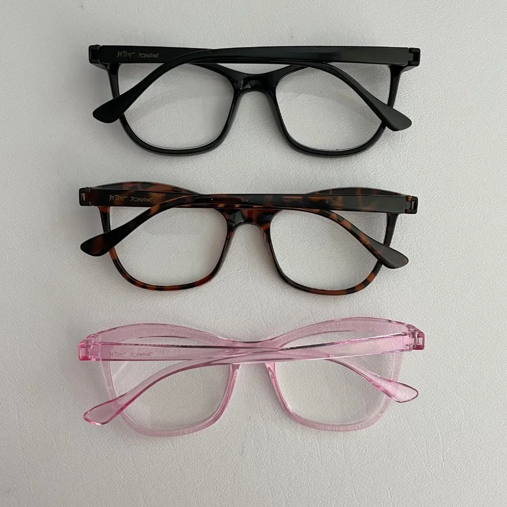 Betsey Johnson +2.00 Reading Glasses 3 Pair Pink